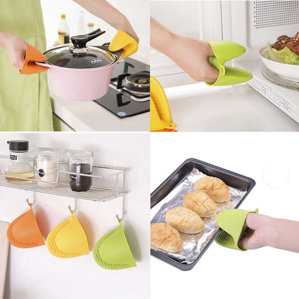 Silikonovnshansker Ovnshansker Varmebestandig Jakke, Anti-skålding & Anti-skli Matkvalitet Silikonhansker For Kjøkken Matlaging, Baking, Bbq Grilling 2