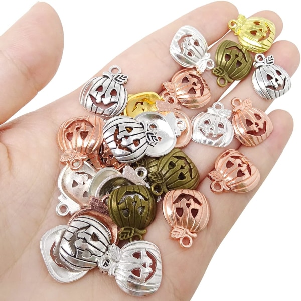 60 STK Vintage legering vedhæng Halloween græskar charms vedhæng til smykkefremstilling Halskæder Armbånd Øreringe DIY Crafts