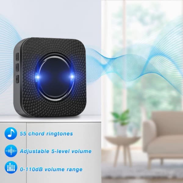 Smart Electronic Wireless Doorbell, Battery Operated, Portable, S