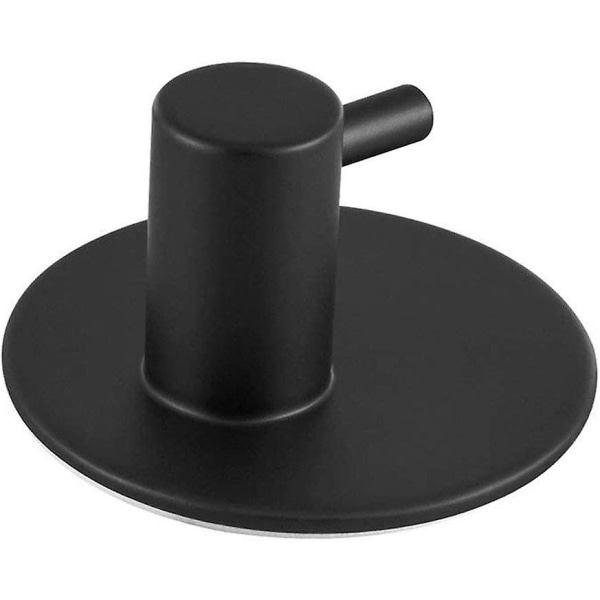 Självhäftande krok Självhäftande svart väggmonterad krok Cover Handduk Super Heavy Duty krok i rostfritt stål (4st, svart)