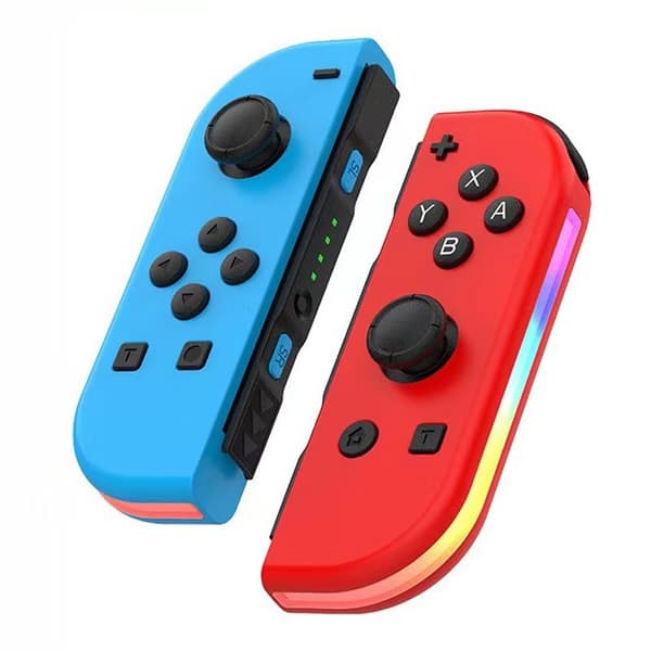 Sininen Punainen Nintendo Switch Oled -ohjaimelle RGB-valolla Vasen