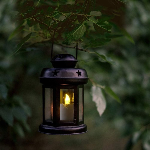 6 stk solenergi telys, vanntett oppladbar LED flammefri telys med lyssensor fra skumring til daggry for lanternevindu