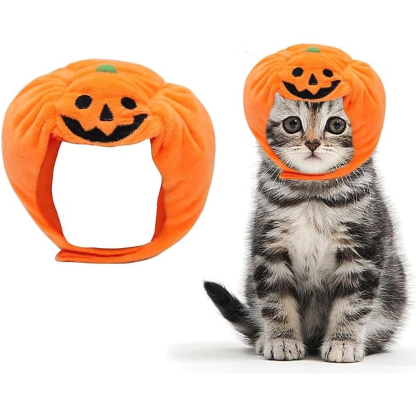 Katt Halloween Pumpa Kostym Hund Halloween Pumpa Hatt Husdjur Huvudbonad för Halloween Fest Justerbar Pumpa Mössa Söt Pu