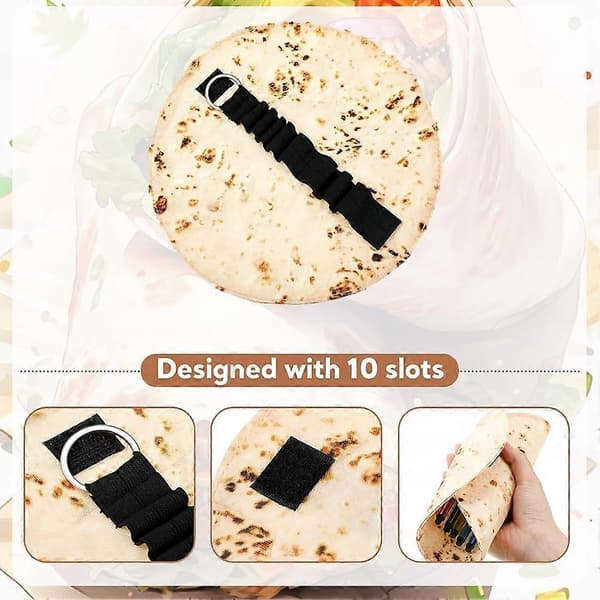 Simulation Pancake Shape Pencil Case Pen Bag Storage Bag Creative Pencil Case Roll Bag Suitable for School and Office Supplies