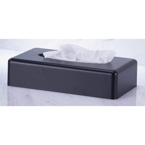 Tissueholder Sort, Rektangulær ansigtsservietholder Kleenex Flad Servietholder Badeværelse Bordplader