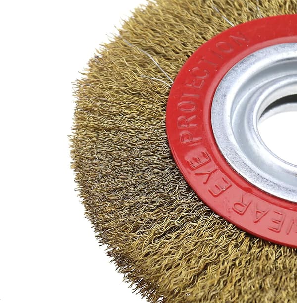 Rund stålbørste for rengjøring av benksliper, diameter 150 mm