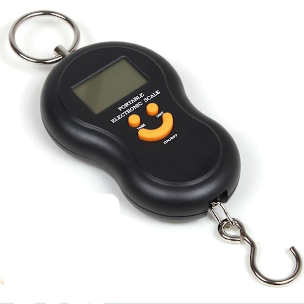 Bärbar 50kg/5g LCD Digital Fiskhängande Bagage Vikt Haken Vågskala Svart
