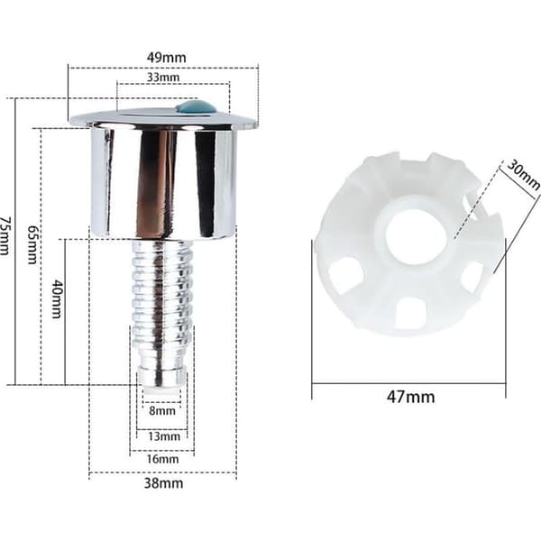 Dual Flush Toilet Button, Flush Button, ABS Flush Button, Bathroom Toilet Flush Button (Round)