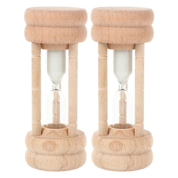 2 stk Træ Gave Tidsglas Bambus Kunst Timer Pynt Fint Soveværelse OrnamentTræ10x3.5cm
