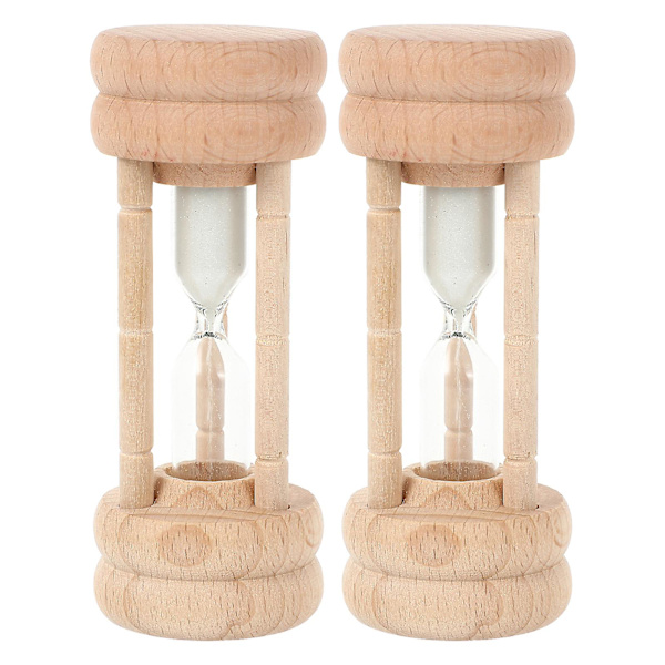 2 stk Tre Sandklokke Bambus Kunst Timer Pynt Utsøkt Soverom OrnamentTre10x3.5cm