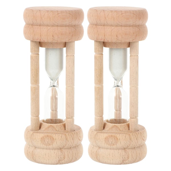 2pcs Wooden Gift Hourglass Bamboo Art Timer Adornment Exquisite Bedroom OrnamentWood10x3.5cm