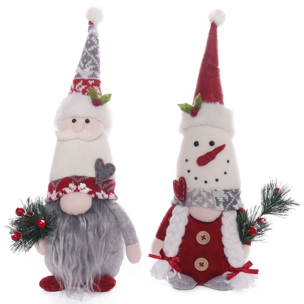 Christmas Gnome Sett med 2 Strikk lue Ornament Hjem Nyttår Bursdag Bryllupsfest