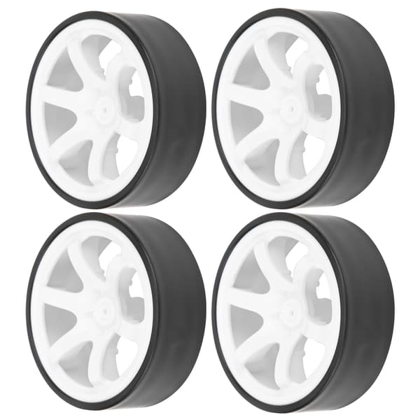 RC Driftbil Hjul Fälgar med Gummidäck 4st Vit