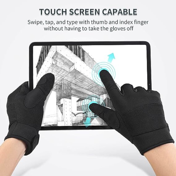 Arbejdshandsker til mænd Kvinder: Mekanikerhandske Touchscreen Fast Grip Behændighed Lette handsker til havearbejde