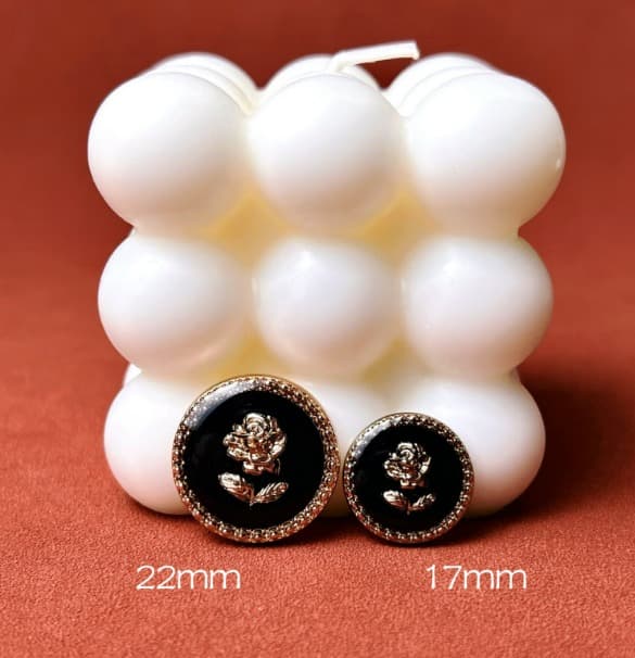 10 stk 17 mm knapper - Rosegull dråpeknapper syutstyr for vifte