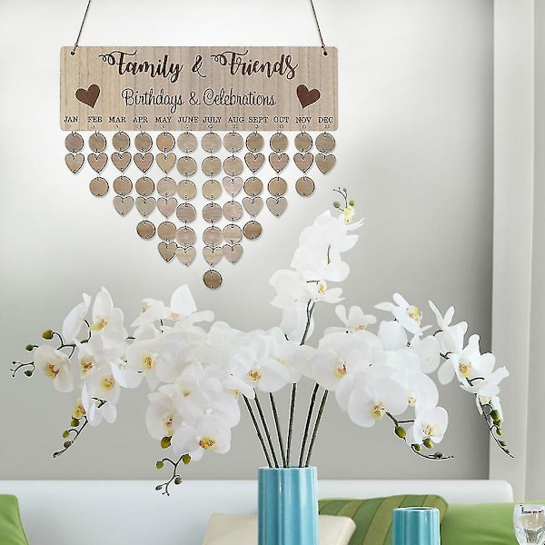 Familjefödelsedagstavla DIY Hängande Träfödelsedagspåminnelsekalender