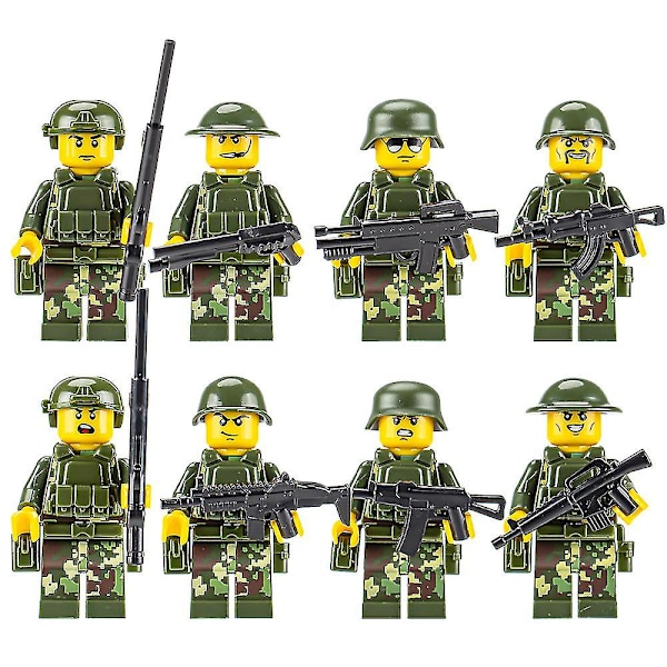 8-24 stk/sæt Minifigur Special Forces Soldat Monterede Blok Legetøj Byggesten Børn Gave [DB] 8Pcs Jungle