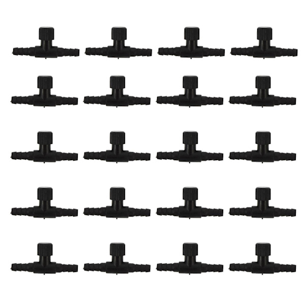 30 stk. 4mm Luft Inline Slangekobling Plastik Til Fiskekum Aquarium Sort 4X2X1CM