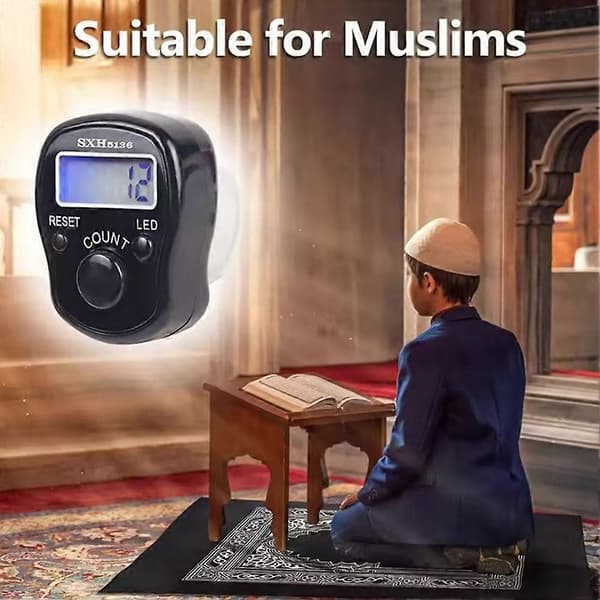 LED Muslimsk Teller Fingerring Håndteller Digital Tasbih