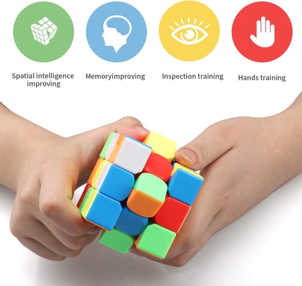 Sett med 3 magiske kuber - Inkluderer 3x3, 2x2 kube, pyramidekube -