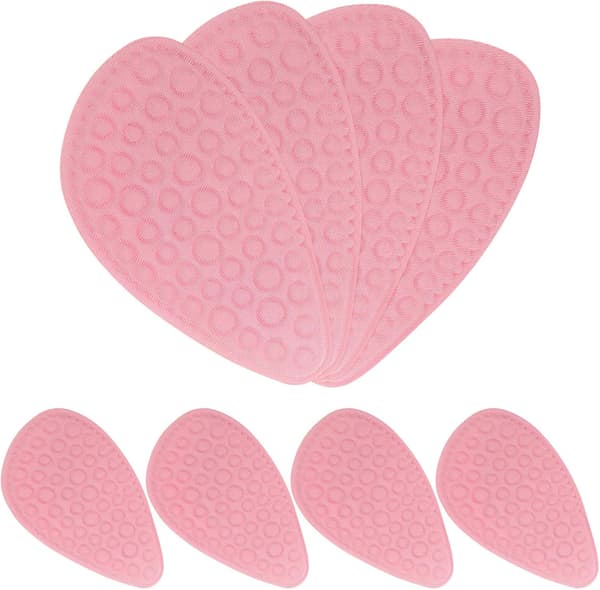 4 par högklackade framfotskuddar tygsvampinlägg rosa