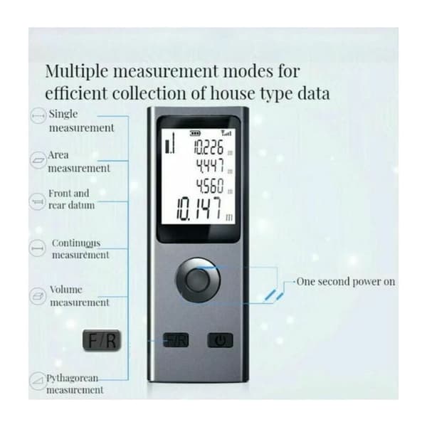 Debuns – 30m Digital Laser Distance Meter – Micro USB Rechargeable – ±2mm Accuracy – For Continuous and Volumetric Measurements