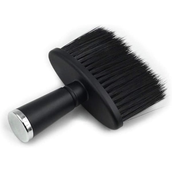 Dammborste för frisörhals, mjuk rengöringsborste för ansiktet Unik handtagsdesign för salongsbruk eller hemmabruk Svart 1 pack svart