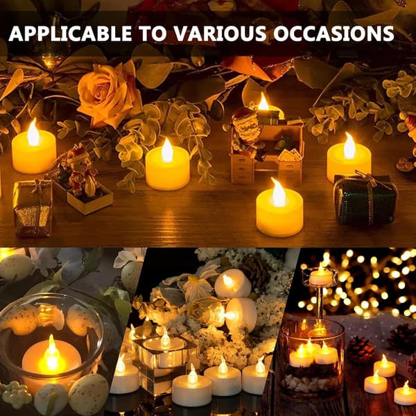 30 LED-telys, flimrende lys, flammefrie LED-lys, elektriske lys, realistiske telys