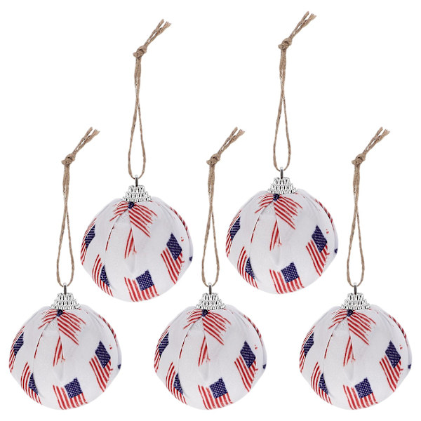 5 kpl Punainen Sininen Viisikärkinen Tähtikuvioinen Pallo Riippuva Koriste Koti Sisustus Lippu Kuvio 6CM Flag pattern 6CM