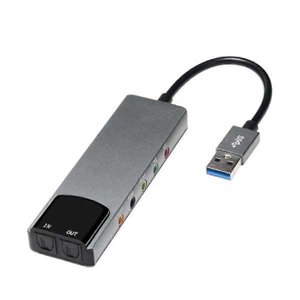 USB Lydkort 7.1 5.1 Kanal Eksternt Lydkort SPDIF Optisk til PC Computer