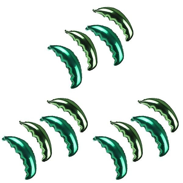 12 stk Folieballonger Kokos Palmblad Formet Ballong For Hawaii Fest Dekorasjoner (2 stk Drak Grønn 12 pcs 99*32cm