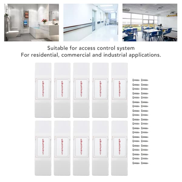 Emergency Exit Button for Door, Push to Exit Button NO NC Switch 24V DC 300mA for Access Control System