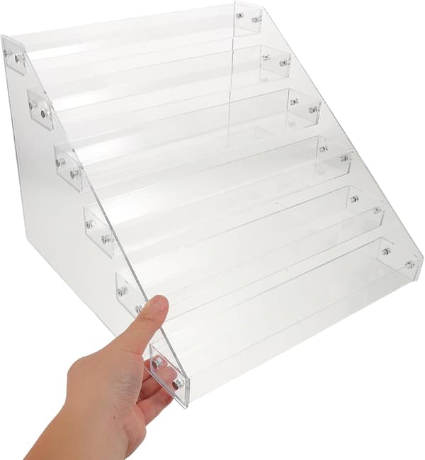 6-Tier Acrylic Shelf for Cards, Solid Stable Structure, Versatile Display for Collectible Cards, Multifunctional for Desktop