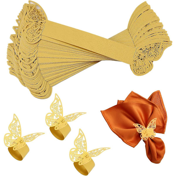50 Styk Papir Sommerfugl Servietringe, Sommerfugl Servietring, 3D Sommerfugl Papir Serviet, Sommerfugl Formet Servietring, Dekoration Til Bryllup, Banket
