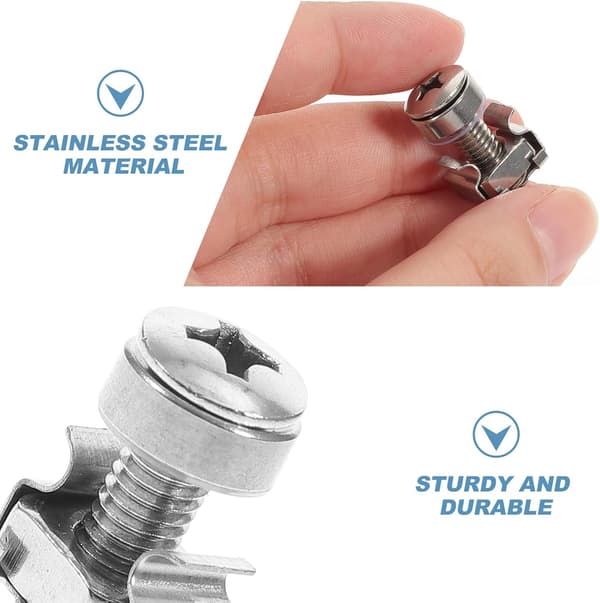 16 Sets M6 X 20mm Server Screw with Cage Nut Kit, Rack Mount Screws and Insert Nuts