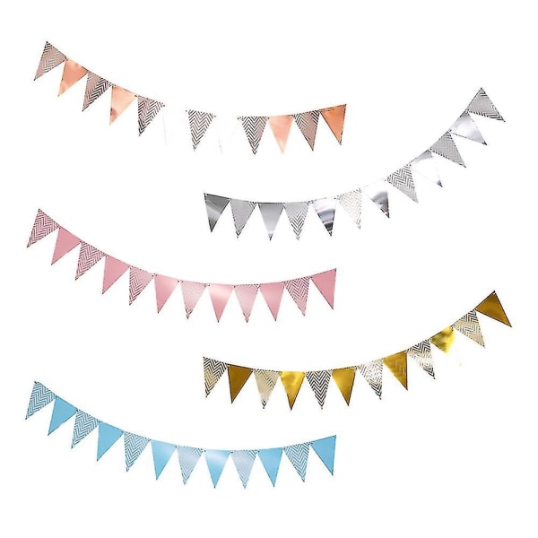 5-piece Set Pennant Chain Pennant Banner Pennant Garland Outside Outdoor Decoration For Wedding Party