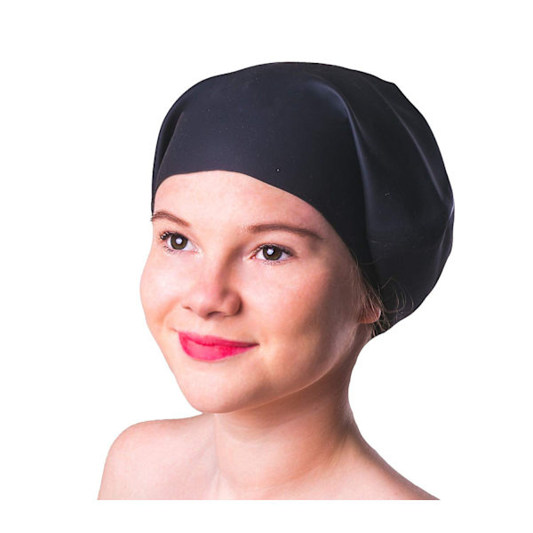 Sort Ekstra Store Brusehætter i Lag til Kvinder, Overdimensioneret Design til Alle Hårlængder Behagelig at have på