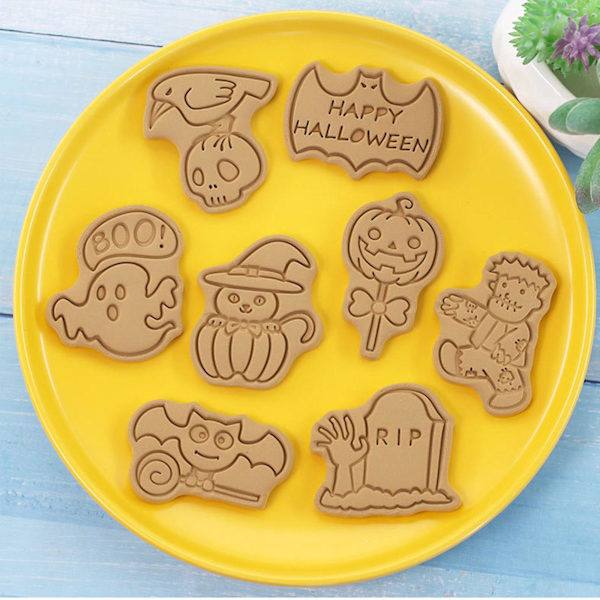 Set med 3 Halloween-kakformar för kök, bakning, kakor, kakverktyg, barn, set med 3