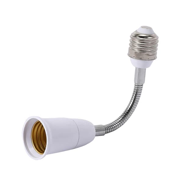 LED-lampeholder, fleksibel adapter, E27 til E27, 20 cm lang, fleksibel forlængelse