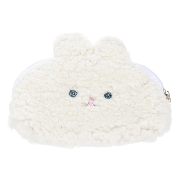 Tyttöjen Täytetyt Eläimet Tyttöjen Ihastuttava Käsilaukku Pupu Kolikkopussi Tyttöjen Söpö Käsilaukku Puuvilla Kolikkopussi Pehmoeläin White 15X14X3CM