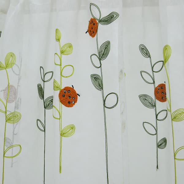 Korte gardiner, broderede gardiner, hvide, 100*130cm