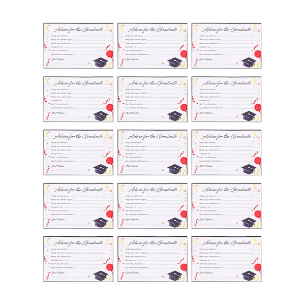 15 kpl Laatikkolahja Valmistumis-onnittelukortteja Valmistumisneuvokortteja Kirjoituskortteja Valmistuminen 15X10CM