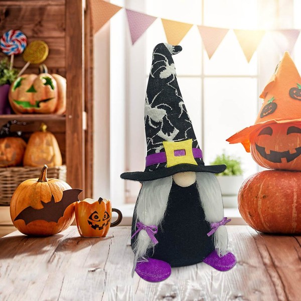 Halloween Gnome Håndlaget dverg plysj dukke Edderkopp Skandinavisk Tomte Hjem Feriefest Dekorasjoner Edderkopphatt