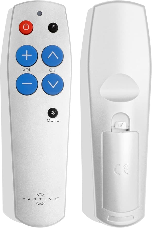 Big Button TV Remote Control - Easy to Use and Set Up - Universal - Basic TV Remote - Dementia Friendly Gifts