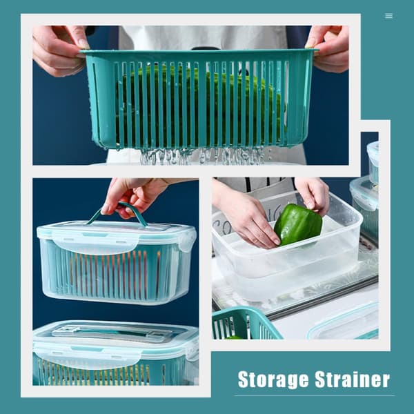 5 Pcs Double-Layer Kitchen Drain Baskets for Fruit and Vegetable Washing