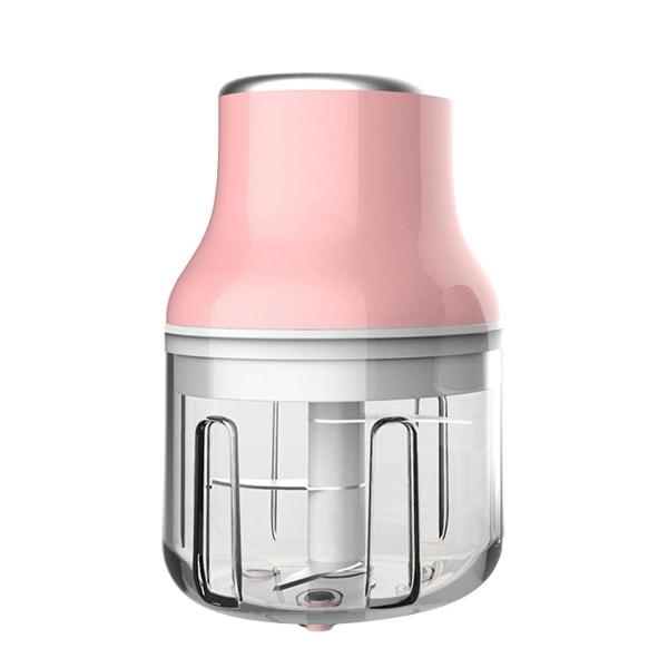 Hushålls Mini Elektrisk Vitlökshackare, Trådlös Vitlöksmosare, Hushållskök Liten Matberedare Pink