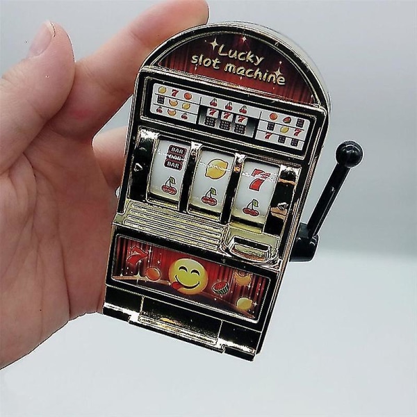 Mini Casino Lucky Jackpot Frukt Spilleautomat Spargris Spillleker Barn Voksen Morsomme Anti-stress Leke Bursdagsgave for Barn Gull