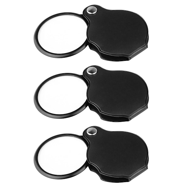 8x Lommelygte Forstørrelsesglas Universal Forstørrelsesglas Med Beskyttelsesdæksel 3stk