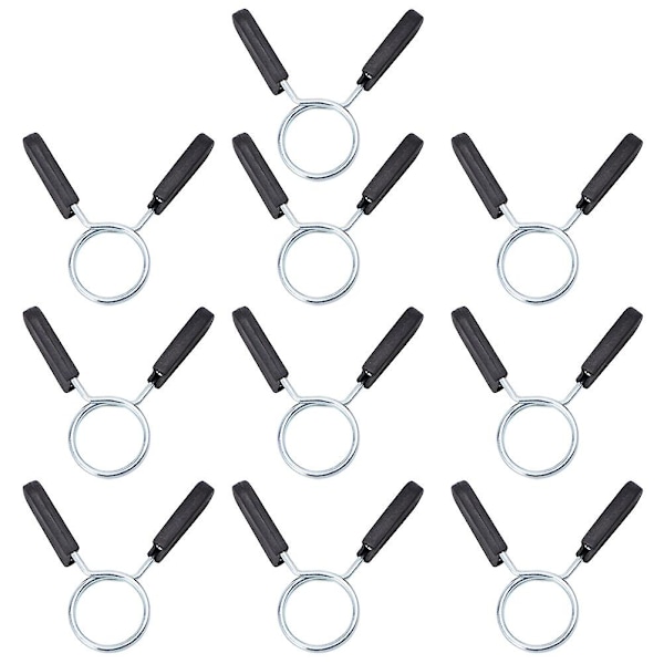 10 stk. 25 mm Håndvægt Vægtstang Klemmer Fjederclips Kraver Til Styrkeløft Cross Fit Vægtløftning Gym (sort) Sort 7,5X7,5 cm