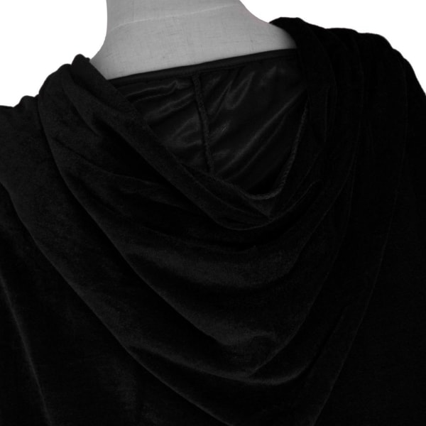 Voksen Mænds Tilbehør Kappe En Skulder Tøj Middelalderlig Fest Uniform Sort Kappe (80cm)